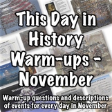 This Day in History Warm-ups for November
