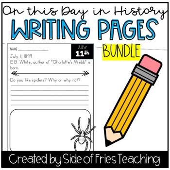 Preview of This Day in History Writing Prompt Pages Bell Work ALL YEAR BUNDLE