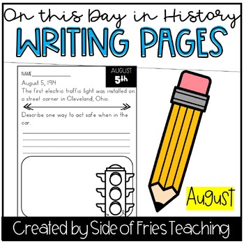 Preview of This Day in History Writing Prompts Bell Work (August)