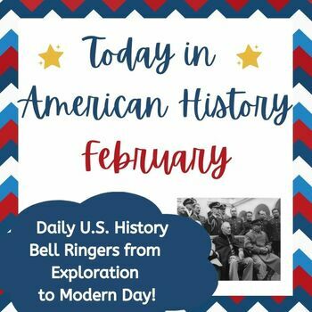 Preview of This Day in US History Bell Ringer w Interactive Journal + Bulletin Board Decor