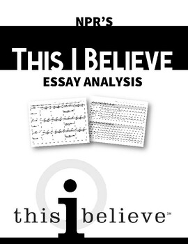 Preview of This I Believe Essay Analysis (+ SUB PLAN)