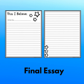 this i believe essay worksheet