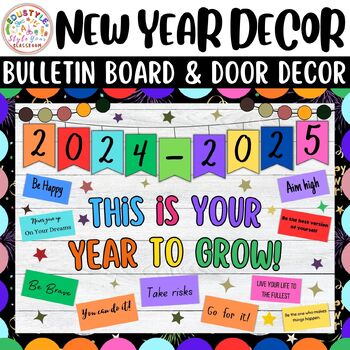 This Is Your Year To Grow: A New Year, New Goals Bulletin Board & Door ...