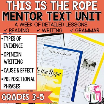 Preview of This Is the Rope Mentor Text Unit for Grades 3-5