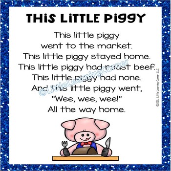 This Little Piggy | Colored Nursery Rhyme Poster by Little Learning Corner
