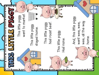 this little piggy nursery rhyme set by kindergarten lifestyle tpt