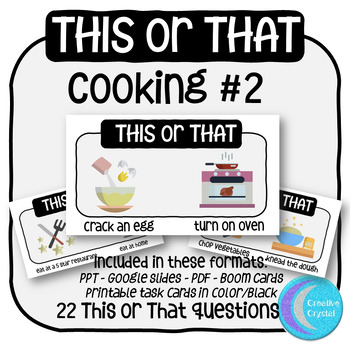 Preview of This Or That Game Cooking 2 Life Skills Theme Activity Special Education