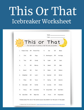 Ice breaker worksheets