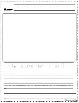 Preview of This Summer Writing Worksheet Printable Sentence Frame Primary