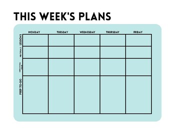 Preview of This Week's Plans - Blue