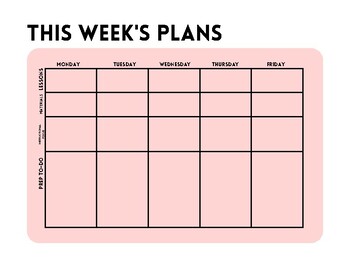 Preview of This Week's Plans - Pink