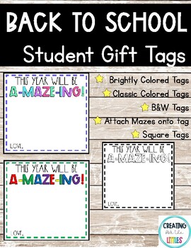 Teacher Fun Kit Summer Gift tags Maze Activity Student Gifts Back to School 