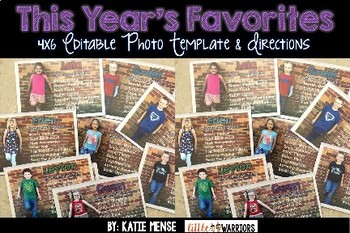 Preview of This Year's Favorites 4x6 Photo Template and Directions (End of year Keepsake)