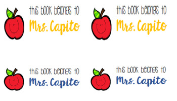 Preview of This book belongs to teacher sticker/labels
