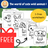The world of cute wild animals 1- Forest Animals Coloring Sheets