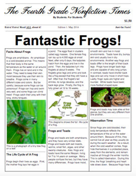 Preview of Google Doc- Editable Nonfiction Newspaper Template & Example