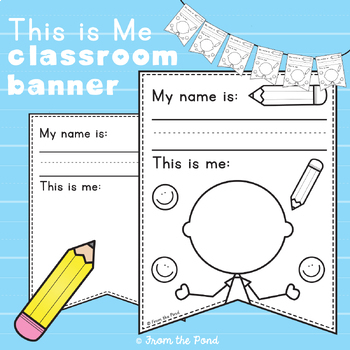 Preview of This is Me Pennant for Back to School Banner Activity