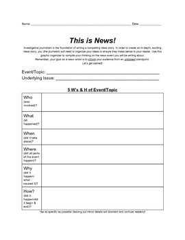 Preview of This is News! Graphic Organizer