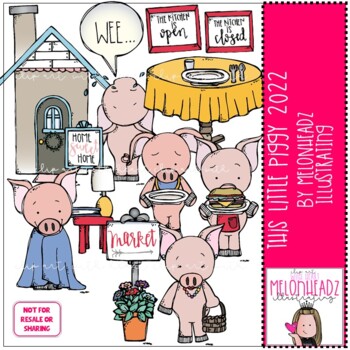 Preview of This little piggy clip art 2022 COMBO PACK by Melonheadz Clipart