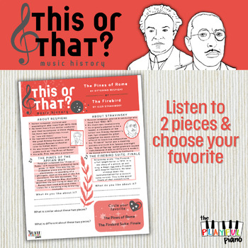 Preview of This or That #7: Respighi or Stravinsky? - Mini Music History Listening Activity