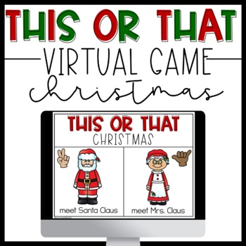 Preview of This or That CHRISTMAS Virtual Game for Google Meet or Zoom