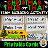 This or That Christmas Activity | Team Building Editable Game