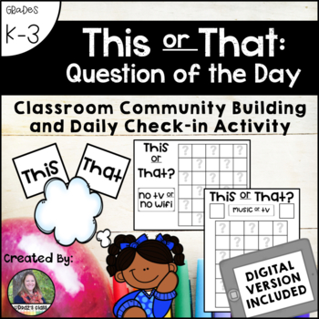 Preview of This or That: Class Community Building and Daily Check-In Activity ALSO DIGITAL