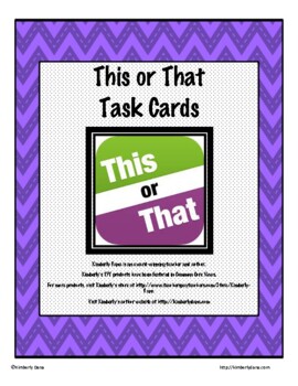 Preview of This or That (Get to Know You) Task Cards