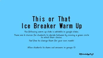 This or That Ice Breaker by SchooledbyMrD | TPT