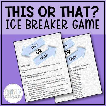 This or That Ice Breaker Game by Counselor Clique | TpT