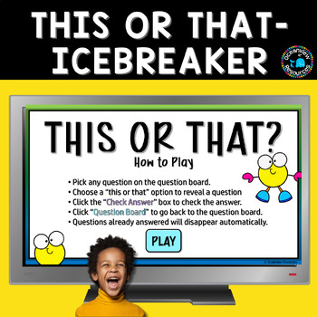 Preview of This or That- Icebreaker Game, persuasive talking  debating skills 