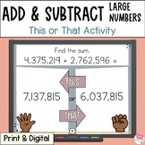 Multi Digit Addition and Subtraction Activity - 4th and 5t