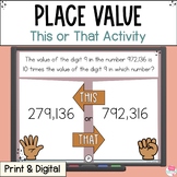 Whole Number Place Value Practice and Review Activity - Th