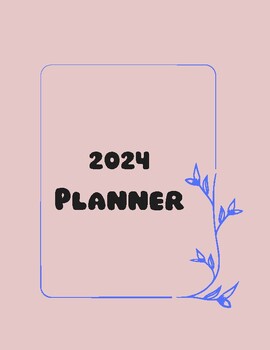 Preview of This watercolor calendar Simple Personal 2024 Year Calendar Planner.pdf