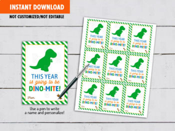Preview of This year is going to be DINOMITE Gift Tags, Dinosaur Classmates card Ideas