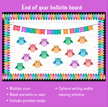 Preview of This year was a HOOT! End of year Owl bulletin board package