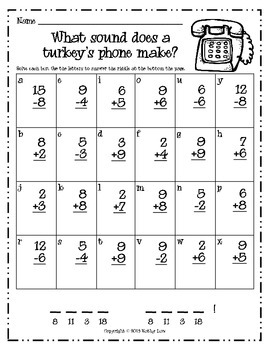 Thanksgiving Riddles -- Addition & Subtraction by Kathy Law | TpT