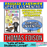Thomas Edison: Biography Reading Passage: Famous Inventor
