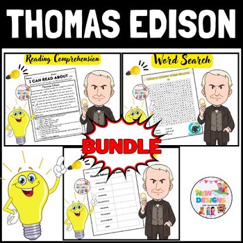 Preview of Thomas Edison BUNDLE Activities / Inventors / Printable Worksheets
