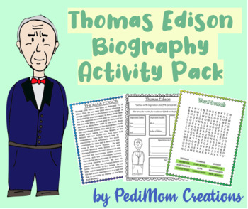 Preview of Thomas Edison Biography Activity Pack