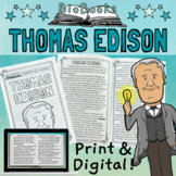 Thomas Edison Biography Reading Passage Activity Booklet P