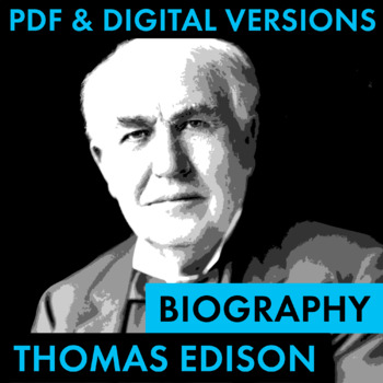 Preview of Thomas Edison Biography Research Organizer, Biography PDF & Google Drive CCSS