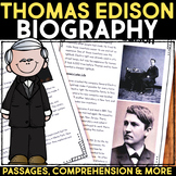 Thomas Edison Biography Report Reading Passage & Comprehen