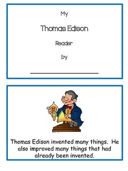 Preview of Thomas Edison - Emergent Reader