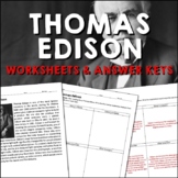 Thomas Edison Industrial Revolution Reading Worksheets and