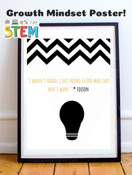 Preview of Thomas Edison STEM Growth Mindset Poster