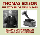 Thomas Edison "The Wizard of Menlo Park": Reading Comprehe