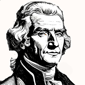 Preview of Thomas Jefferson 4-PDFs for print and color sizes 14x14, 21x21, 28x28, 35x35