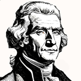 Thomas Jefferson 4-PDFs for print and color sizes 14x14, 2