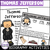 Thomas Jefferson Biography, Flip Book, & Report Activities